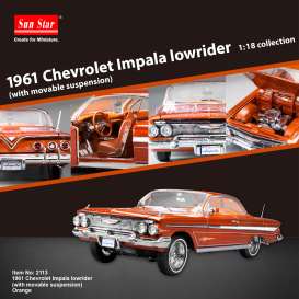 Chevrolet  - Impala  1961 orange - 1:18 - SunStar - 2113 - sun2113 | Toms Modelautos