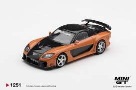 Mazda  - RX-7 2006 orange/black - 1:64 - Mini GT - MGT01251-BL - MGT01251-BL | Toms Modelautos