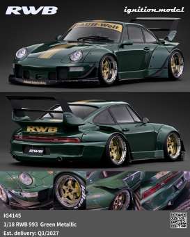 Porsche  - RWB 993 green metallic - 1:18 - Ignition - IG4145 - IG4145 | Toms Modelautos