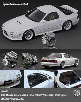 Mazda  - Savanna RX-7 white - 1:18 - Ignition - IG4089 - IG4089 | Toms Modelautos