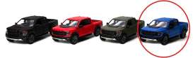 Ford  - F-150 Raptor 2022 matte blue - 1:36 - Kinsmart - KT5436WM - KT5436WMb | Toms Modelautos