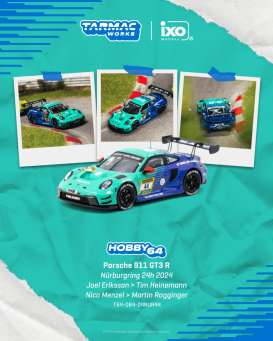 Porsche  - 911 (992) 2024 blue - 1:64 - Tarmac - T64-084-24NUR44 - TC-T64-084-24NUR44 | Toms Modelautos