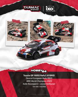 Toyota  - GR Yaris 2023 white/red/black - 1:64 - Tarmac - T64-085-23CER69 - TC-T64-085-23CER69 | Toms Modelautos