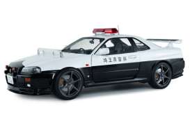 Nissan  - Skyline GT-R (BNR34) 1999 black/white - 1:18 - Solido - SO1804317 - soli1804317 | Toms Modelautos