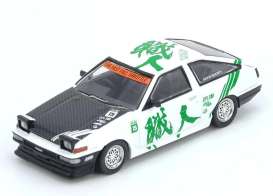Toyota  - Sprinter Trueno AE86 white/green - 1:64 - DPLS - IN64-DPLS-AE86-DK - IN64-DPLS-AE86-DK | Toms Modelautos