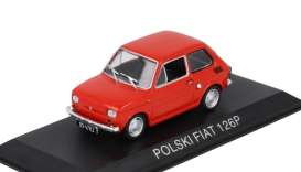 Polski Fiat  - 126P red - 1:43 - Magazine Models - PolskiFiat126P - mag43Polski-red | Toms Modelautos