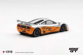 McLaren  - F1 GTR 1995 silver/orange - 1:64 - Mini GT - MGT01318-L - MGT01318-L | Toms Modelautos