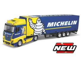 Mercedes Benz  - Actros blue/yellow - 1:43 - Maisto - 18-31480 - mai18-31480 | Toms Modelautos