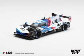 BMW  - M Hybrid V8 2024 white/blue/red - 1:64 - Mini GT - MGT01326-BL - MGT01326-BL | Toms Modelautos