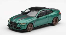 BMW  - M4 2024 green - 1:64 - Mini GT - MGT01328-R - MGT01328-R | Toms Modelautos