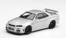 Nissan  - Skyline GT-R 1999 silver - 1:64 - Mini GT - MGT01329-BL - MGT01329-BL | Toms Modelautos