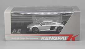 Audi  - R8 Coupé 2021 silver metallic - 1:64 - KengFai - KF036-2 - KF036-2 | Toms Modelautos