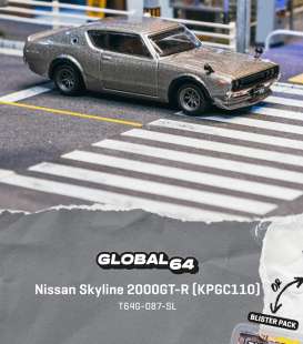 Nissan  - Skyline 2000GT-R 1969 silver - 1:64 - Tarmac - T64G-087-SL-B - TC-T64G-087-SL-BL | Toms Modelautos