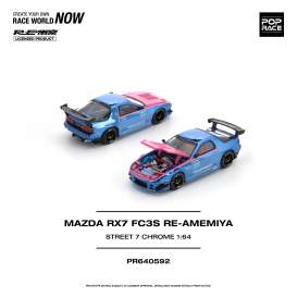 Mazda  - RX7 (FC3S) pink/blue - 1:64 - Pop Race Limited - PR640592 - PR640592 | Toms Modelautos