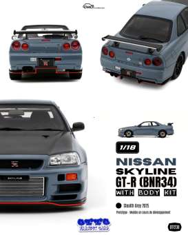 Nissan  - Skyline GT-R (BNR34) 2025 grey - 1:18 - OttOmobile Miniatures - OT1238 - OT1238 | Toms Modelautos