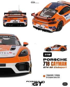 Porsche  - 718 Cayman GT4 2024 orange/white - 1:18 - OttOmobile Miniatures - OT1235 - OT1235 | Toms Modelautos