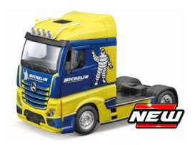 Mercedes Benz  - Actros blue/yellow - 1:43 - Bburago - 18-32200 - bura18-32200 | Toms Modelautos