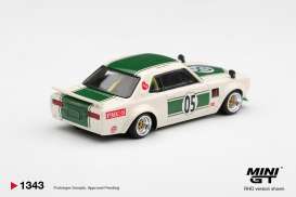 Nissan  - Skyline 1971 white/green - 1:64 - Mini GT - MGT01343-BL - MGT01343-BL | Toms Modelautos