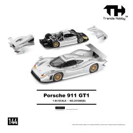 Porsche  - 911 GT1 1998 silver - 1:64 - Trends Hobby - TH241085E - TH241085E | Toms Modelautos