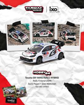 Toyota  - Yaris 2024 white/red/black - 1:64 - Tarmac - T64-085-24FR05 - TC-T64-085-24FR05 | Toms Modelautos