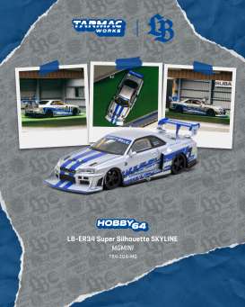 Nissan  - Skyline 2025 silver/blue - 1:64 - Tarmac - T64-104-MG - TC-T64-104-MG | Toms Modelautos