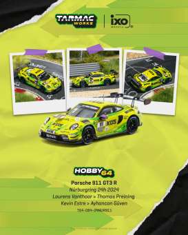 Porsche  - 911 2024 yellow/green - 1:64 - Tarmac - T64-084-24NUR911 - TC-T64-084-24NUR911 | Toms Modelautos