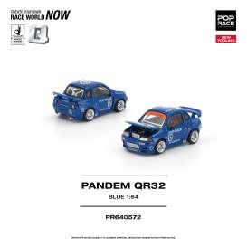 Nissan  - QR32 blue - 1:64 - Pop Race Limited - PR640572 - PR640572 | Tom's Modelauto's