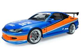 Nissan  - Silva (S15) 2006 blue/orange - 1:18 - Solido - SO1812205A - soli1812205A | Toms Modelautos