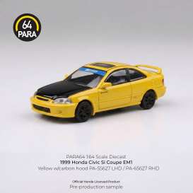 Honda  - Civic Coupe EM1 1999 yellow - 1:64 - Para64 - PA-55627 - pa55627 | Toms Modelautos
