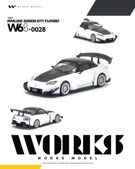 Honda  - Amuse S2000 GT1 white - 1:64 - WORKS - W640028 - W64-0028 | Toms Modelautos