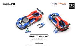 Ford  - GT GTE 2019 blue/white/red - 1:64 - Pop Race Limited - PR640609 - PR640609 | Toms Modelautos
