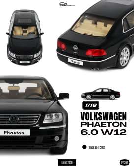 Volkswagen  - Phaeton 6.0 W12 2005 black - 1:18 - OttOmobile Miniatures - OT1266 - OT1266 | Toms Modelautos