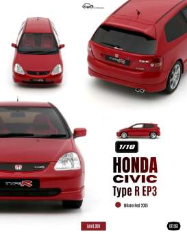 Honda  - Civic Type R EP3 2005 red - 1:18 - OttOmobile Miniatures - OT1261 - OT1261 | Toms Modelautos
