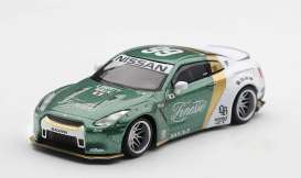 Nissan  - GT-R R35 2025 green/white - 1:64 - Mini GT - MGT01093-BL - MGT01093-BL | Toms Modelautos