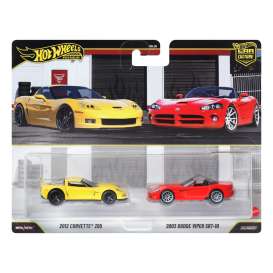 Corvette Dodge - Z06& Viper SRT-10 yellow/red - 1:64 - Hotwheels - JHW54 - hwmvJHW54 | Tom's Modelauto's