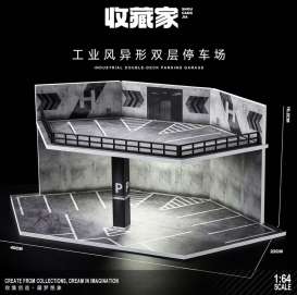 diorama Accessoires - Industrial double-deck parking various - 1:64 - Black Box Diorama - SCJ-82079 - SCJ-82079 | Toms Modelautos