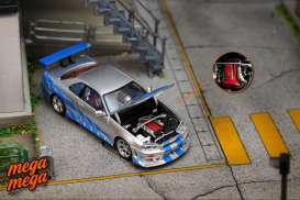 Nissan  - ER34 Skyline silver/blue - 1:64 - Street Weapon - STW342 - STW342 | Toms Modelautos
