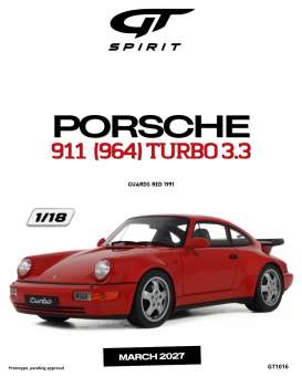 Porsche  - 911 (964) 1991 guards red - 1:18 - GT Spirit - GT1016 - GT1016 | Toms Modelautos