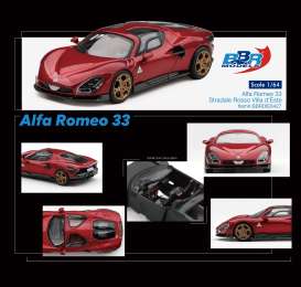 Alfa Romeo  - 33  2025 red - 1:64 - BBR - BBRDIE6427 - BBRDIE6427 | Toms Modelautos