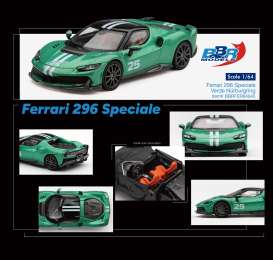 Ferrari  - 296 Speciale 2025 green - 1:64 - BBR - BBRFER64045 - BBRFER64045 | Toms Modelautos