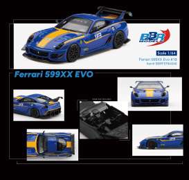 Ferrari  - 599XX EVO 2011 blue/orange - 1:64 - BBR - BBRFER64046 - BBRFER64046 | Toms Modelautos