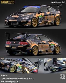 Honda  - Integra (DC5) black - 1:18 - Ignition - IG4056 - IG4056 | Toms Modelautos