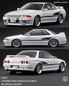 Nissan  - BNR32 white - 1:18 - Ignition - IG4077 - IG4077 | Toms Modelautos
