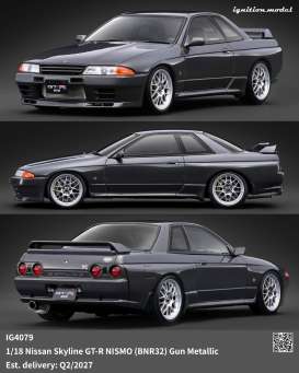Nissan  - Skyline GT-R Nismo (BNR32) gun metallic - 1:18 - Ignition - IG4079 - IG4079 | Toms Modelautos