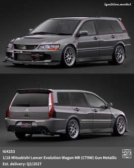 Mitsubishi  - Lancer Evolution Wagon MR (CT9 gun metallic - 1:18 - Ignition - IG4253 - IG4253 | Toms Modelautos