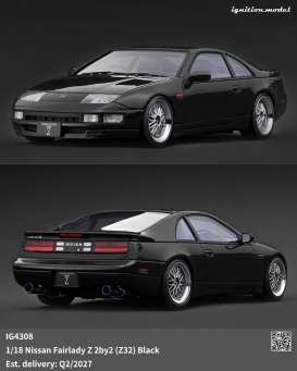 Nissan  - Fairlady Z 2by2 (Z32) black - 1:18 - Ignition - IG4308 - IG4308 | Toms Modelautos