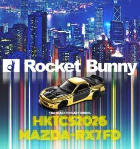 Mazda  - RWB 964 gold/black - 1:64 - ModelModel - MM64-RX7FDR-HKTCS202 - MM64-RX7FDR-HKTCS2026 | Toms Modelautos