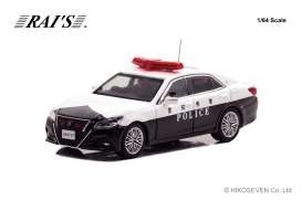 Toyota  - Crown Athlete (GRS214)  white/black - 1:64 - Rai's - H7640044 - H7640044 | Toms Modelautos