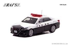 Toyota  - Crown Athlete (GRS214)  white/black - 1:64 - Rai's - H7640045 - H7640045 | Toms Modelautos