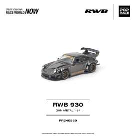 Porsche  - RWB 930 gun metal - 1:64 - Pop Race Limited - PR640559 - PR640559 | Toms Modelautos